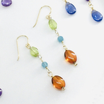14kgf✳︎ペリドット×アパタイト×アンバーのピアス