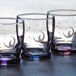 【3色 セット】月 と うさぎ の グラス タンブラー 280ml