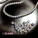 【天然石】アクアクリスタル　ラウンド３mm　穴あり　10粒　 ハンドメイド素材