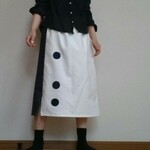 人気の生成りデニムスカート清楚なナチュラル感ウエストゴム