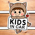 キッズインカー　ベビーインカー　ときどき孫を乗せています【猫.茶トラ】マグネットステッカー　カーステッカー