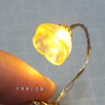 LED組込・電池式フラワーランプ★シャイニーゴールド★光るミニチュアライト（1/12）ミニチュアランプ・ビーズランプシェード・ドールハウス・スタンドライト・照明器具