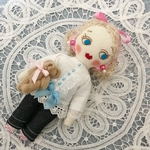 青い目の夢ちゃんミニドール　ドールチャーム　バックチャーム　布人形　布ドール　手作り人形　ハンドメイドドール　人形　ドール10