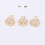M7458  60個  メタルフラワーパーツ 10弁花 1カン 10×12mm ゴールド   3×（20ヶ）