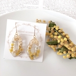 ミモザ＊フープピアス・イヤリング・ノンホールピアス/ みもざ　春　きいろ　レジン　アレルギー対応　プチプラ