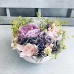 母の日に。レビュー1470超えお礼！春色アレンジ　Sofia　ソフィア　結婚祝い　プリザーブドフラワー　#minne_new   母の日　開店祝い　　退職祝い　結婚祝い　　母の日ギフト　パープル
