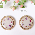 押し花アリッサムのスマホリング　2タイプ