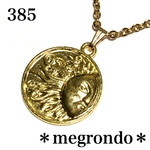 385.太陽のコインネックレス、金色