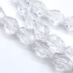 ■送料無料 10.クリア【8mm 1連 34個/68個入り】キラキラ宝石みたい☆小さな涙ビーズ ティアドロップ ドロップ ガラスビーズ しずくビーズ【森の雑貨屋さん】