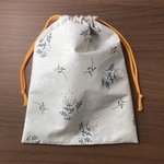 防水巾着　シンプルお花柄　Lサイズ