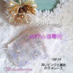 3097sk様専用✳️春色新作✳️不織布マスクが透けてみえる🎵✳️豪華✳️美マスクカバー♡上品♡豪華刺繍チュールレースマスクカバー　