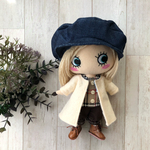 着せ替え〈4点セット〉ෆ̈ ハッピードール　イーマリー　(キャスケット帽・コート・上下セット) デニム　ボタン付きシャツ　パンツ　