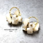 4pcs★shell beigewhite ring（シェル チャーム）