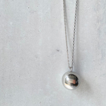 【送料無料】metal ball long necklace/メタルボールロングネックレス/シルバー/10mm~16mm