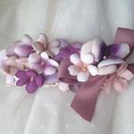 スミレとお花のブーケバレッタ　violet×pink