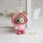 mairio333様用リクエスト品＊あみぐるみストラップ＊レインコートを着たくまちゃん