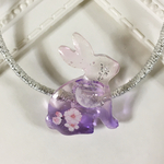 月の満ち欠け　兎桜　ヘアゴム  レジン