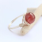 ピンクエピドート　濃いめ　Wire　Ring