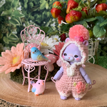 poiちゃん用ニット＊ピンクなお花フーディー＊薄いピンク