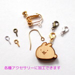 まるいうさぎ　15mm×18mm（小）ウッドパーツ　ヒノキ