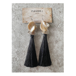 black  tassel ／大ぶり ピアス イヤリング シェル