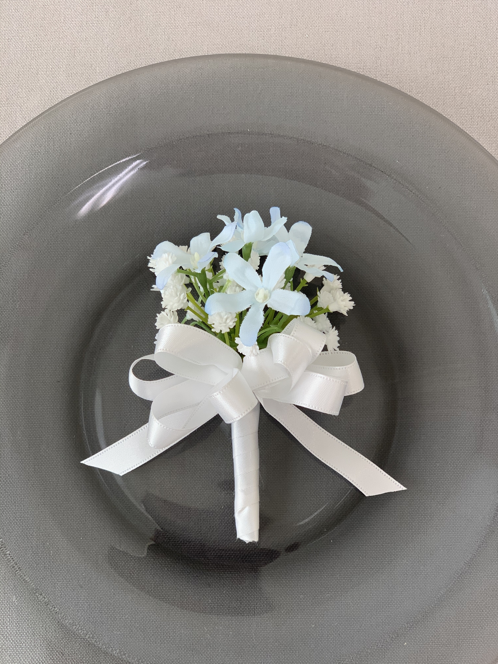 ブルファンとかすみ草のナチュラルブーケセット♡ かすみ草とブルーファンタジアのブーケ&ブートニア - naim shop