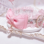 人気再販1点♡首輪🎀フラワーピンク上下レース🎀くり抜きリボン♡
