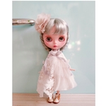 No.135☆ネオブライスアウトフィット☆レースとチュールのふんわりワンピース＋ヘアアクセ
