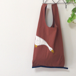 ガチョウ刺繍入り　エコバック