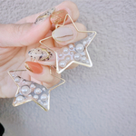 星とパールのピアス