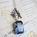 Vintage Sapphire Givre Octagon　ネックレス　25×18ミリ