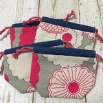 ryan-raul様オーダー品　ミニ巾着　モダンフラワー　桃