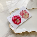 【押し花】ピンク♡ビオラ　ピアス＊イヤリング