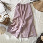 刺繍スカラップ　ダブルガーゼのペチパンツ　くすみぴんく