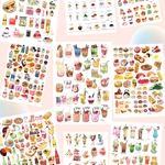 820ノーカットタイプ　食べ物シールフレークシール9セット
