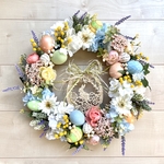 No.wreath-15310★イースターリース21-(5) きらきらバニー・プレート　43cm・アートフラワー/造花リース/大型リース