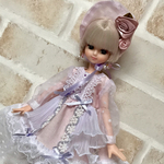 リカちゃんサイズ　22cmドールサイズ ロリータドレス　スミレの花の咲く頃