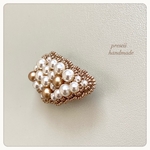 ビーズ刺繍ブローチ　Cloud mini