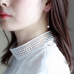14kgf-tiny pearl swing ピアス/イヤリング(全長5cm)