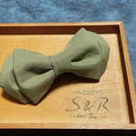 蝶ネクタイ　ハンドメイド　おしゃれ　結婚式　モスグリーン　シンプル