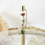 本物の薔薇を閉じ込めた　ハーバリウム　ボールペン　世界最小の薔薇　極小ローズ　リトルウッズ　ink：ブラック　ドライフラワー　プチギフトなどに♡