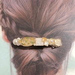 ミモザの春待ちバレッタ　大　春　バレッタ　ヘアアクセサリー　フラワー