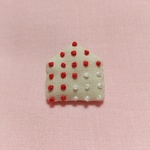 おうちドットブローチ紅白