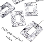 3/18よりロットが変わりました。6pcs)BLACK splash rectangle beads