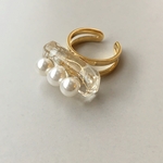 ❇︎30%off❇︎◇3連パールのレジンリング◇