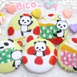 〔送料無料〕パンダさんと大きなケーキ☆ヘアゴム　