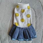 犬服！現品限り！ニコちゃんデニムスカート