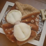 ネックウォーマー＊ふわもこリボン/バンビ&うさぎハートボア①＊合わせタイプ