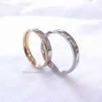 ふたりと同じ時を刻むペアリング ☆ ローマ数字 ペアリング 名入れオーダー 指輪 ステンレス 刻印 誕生石 シルバー ゴールド 送料無料〈2本ペア価格〉