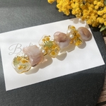 ミモザのドライフラワー×ブラウンカラー  ドライフラワー ヘアバレッタ♡ 